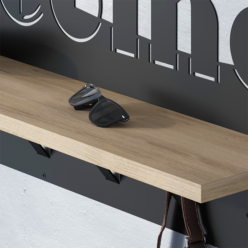 Κρεμάστρα τοίχου χρώμα μαύρο - oak 2