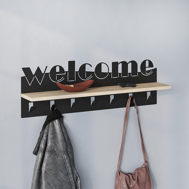 Κρεμάστρα τοίχου χρώμα μαύρο - oak 3