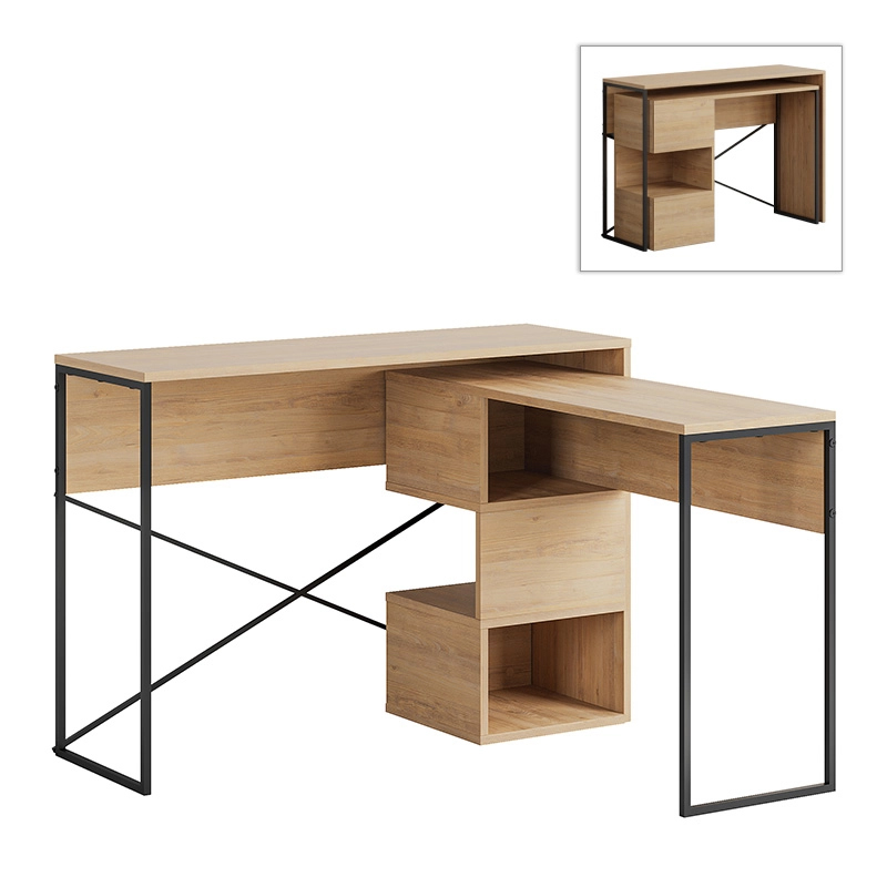 Γραφείο εργασίας πολυμορφικό χρώμα oak 6