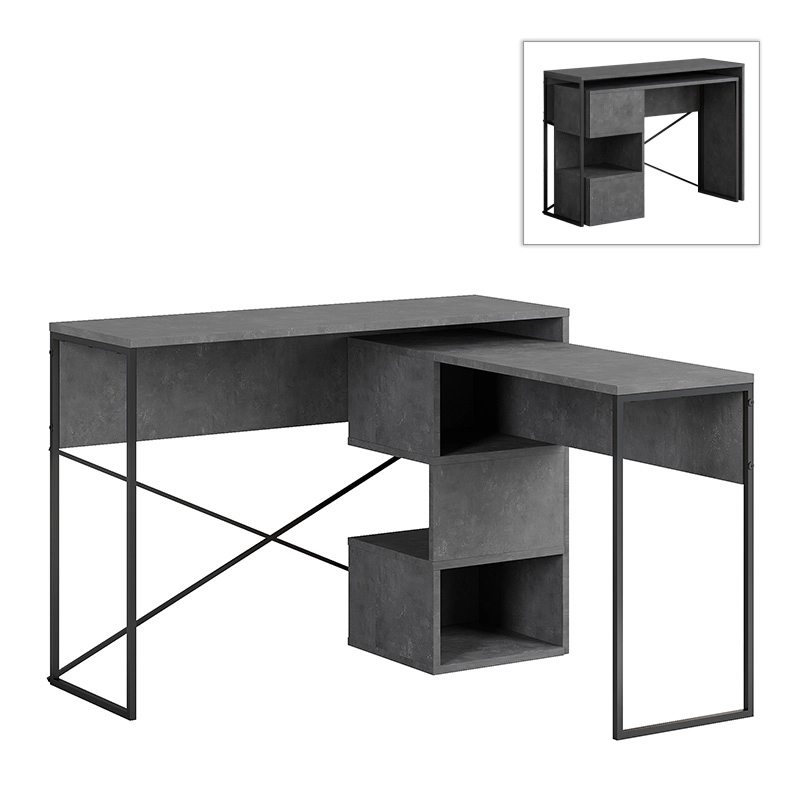 Γραφείο εργασίας πολυμορφικό χρώμα γκρι ρετρό 6