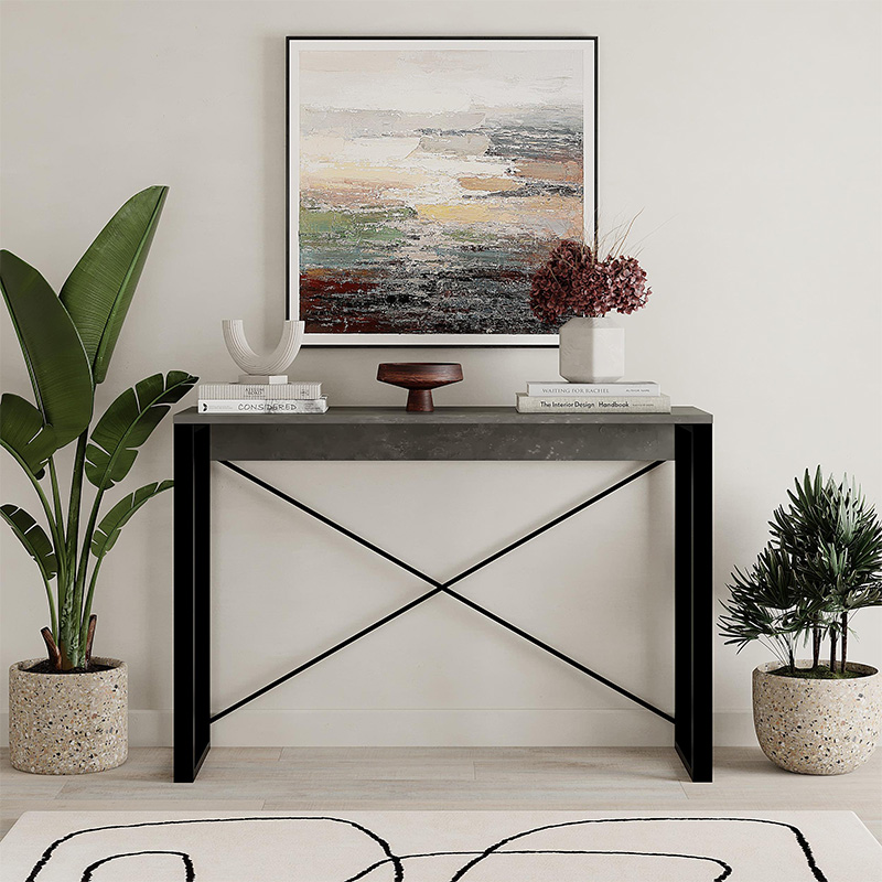 Κονσόλα χρώμα γκρι ρετρό - μαύρο 2