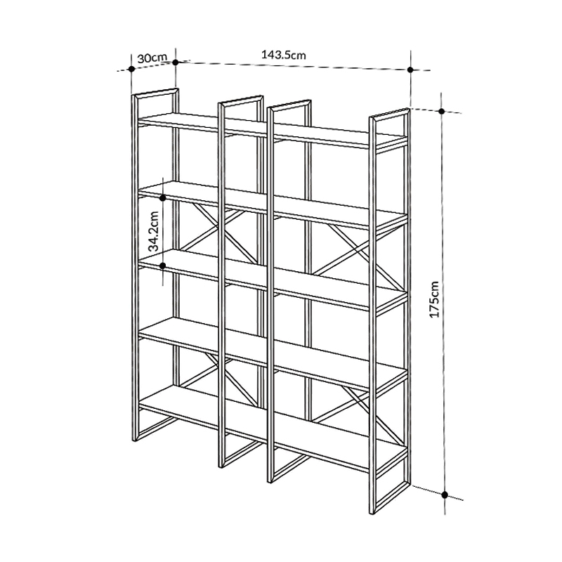 Βιβλιοθήκη χρώμα oak 4
