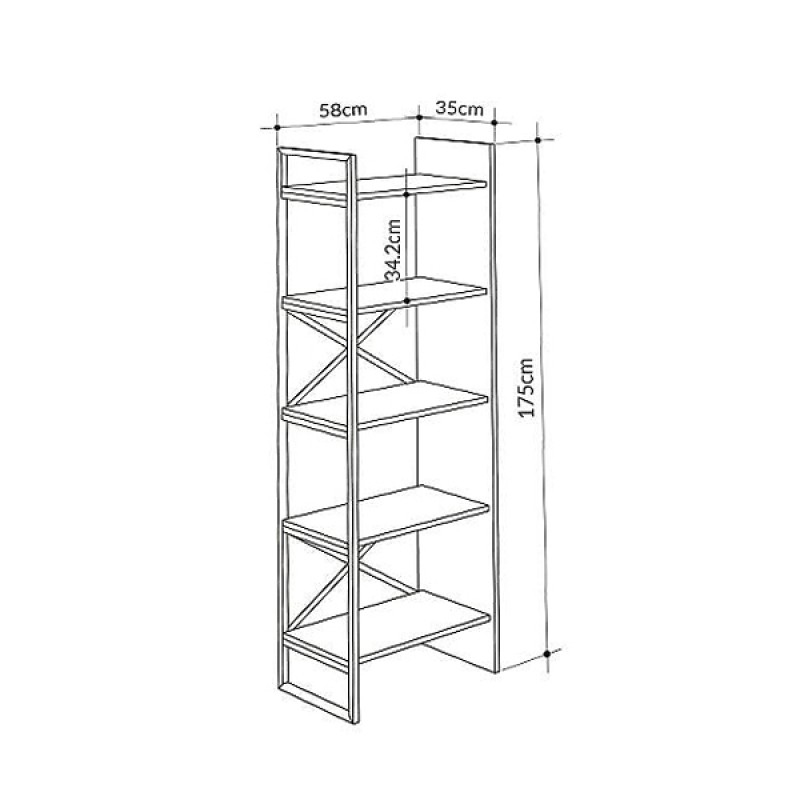 Βιβλιοθήκη χρώμα oak 6