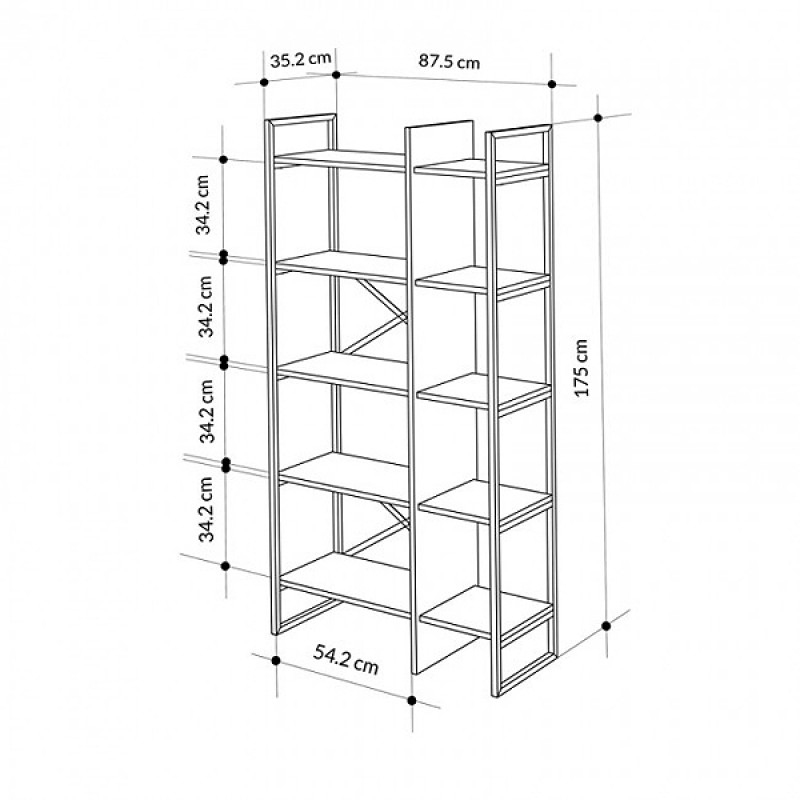 Βιβλιοθήκη χρώμα oak 5