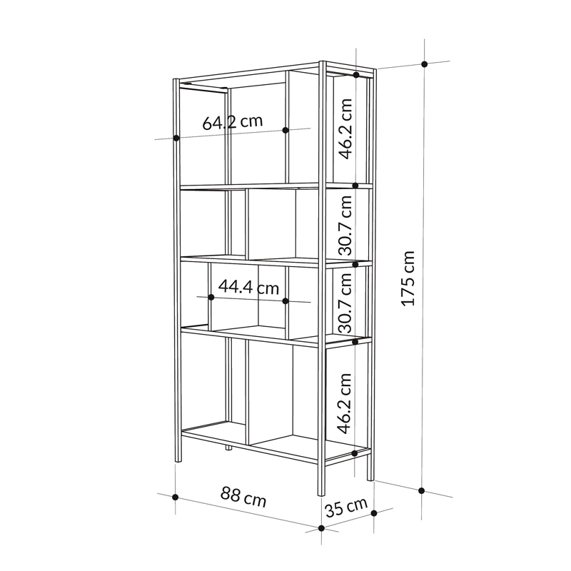 Βιβλιοθήκη χρώμα oak 6