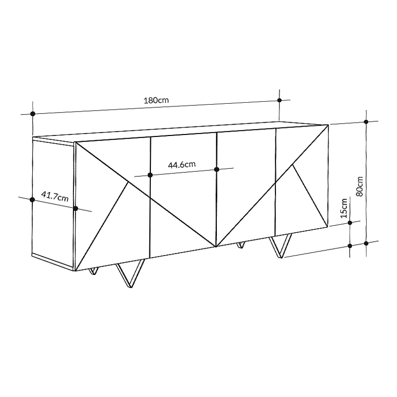 Μπουφές χρώμα ανοιχτό καρυδί 5
