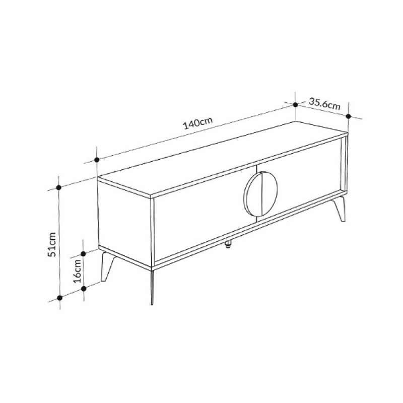 Έπιπλο τηλεόρασης χρώμα oak - λευκό 7