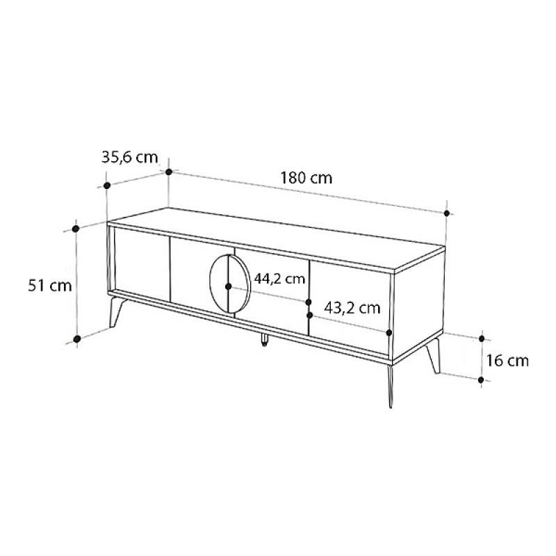 Έπιπλο τηλεόρασης χρώμα oak 6