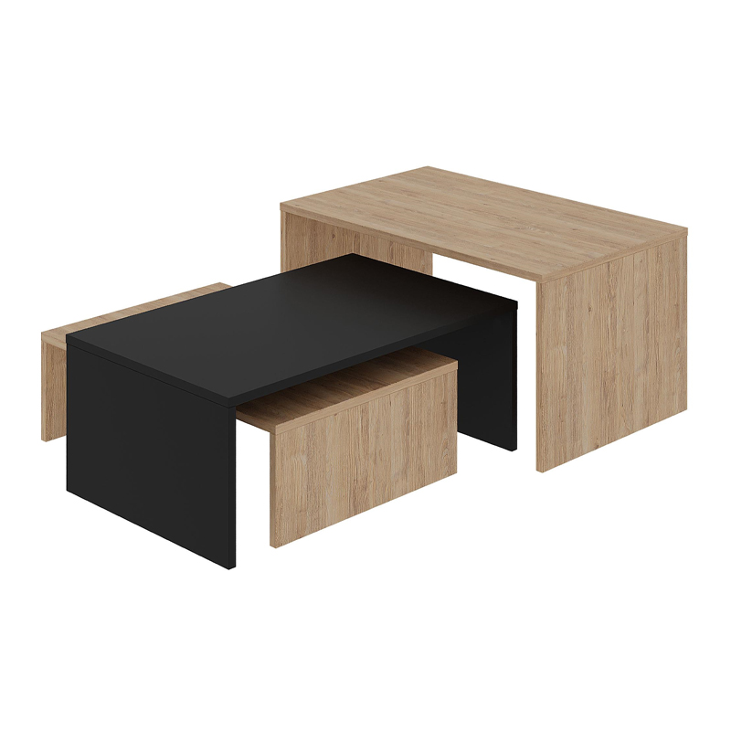 Τραπεζάκι σαλονιού σετ 3 τμχ. χρώμα oak 4