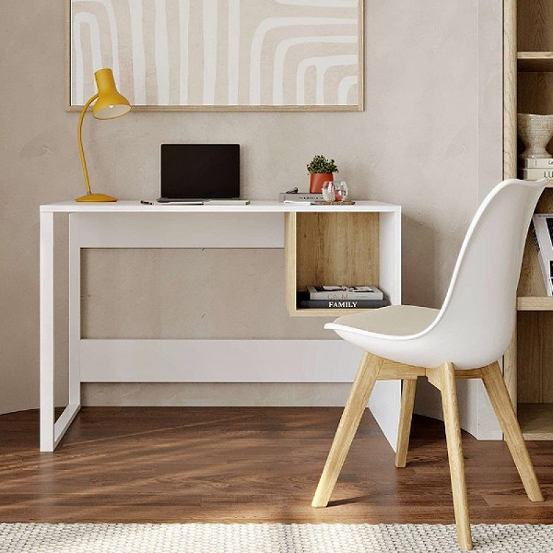 Γραφείο εργασίας χρώμα λευκό - oak 2