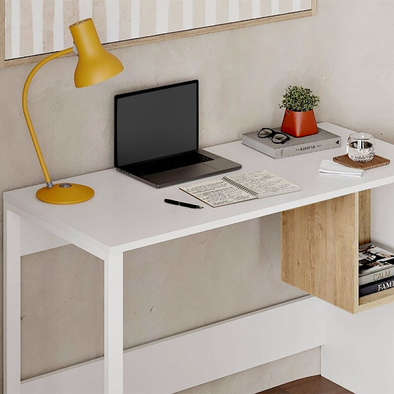 Γραφείο εργασίας χρώμα λευκό - oak 3