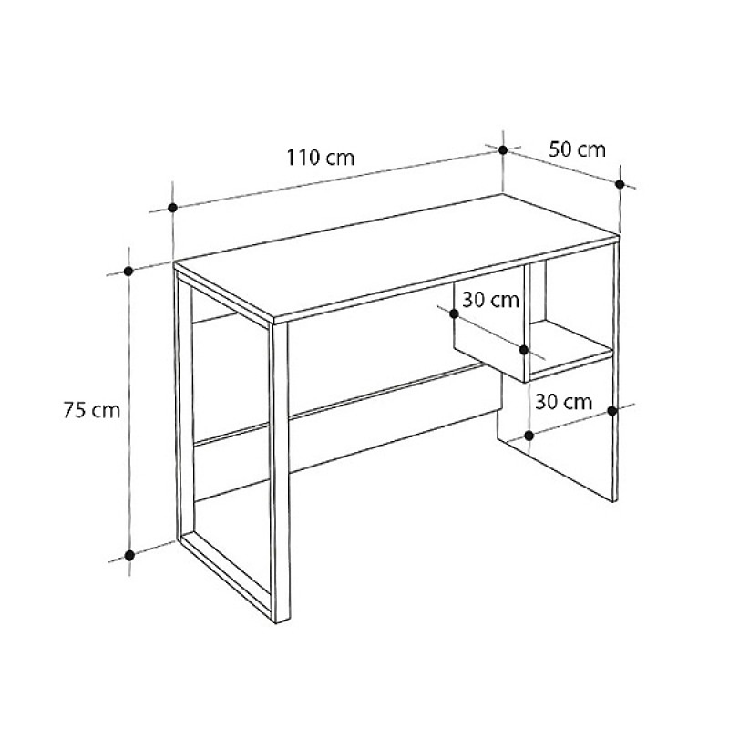 Γραφείο εργασίας χρώμα λευκό - oak 5