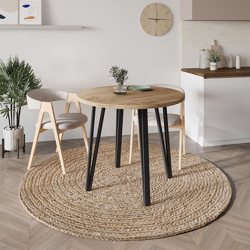 Τραπέζι χρώμα oak Ø90x77,5εκ. 3