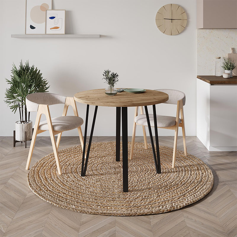 Τραπέζι χρώμα oak Ø90x77,5εκ. 4