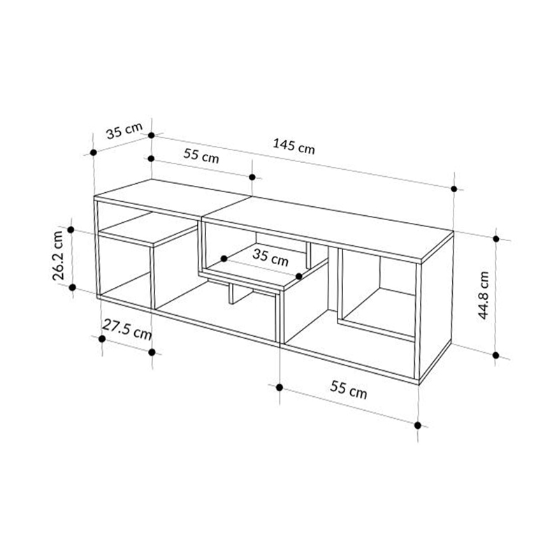 Έπιπλο τηλεόρασης πολυμορφικό χρώμα ανοιχτό καρυδί - sandstone 5