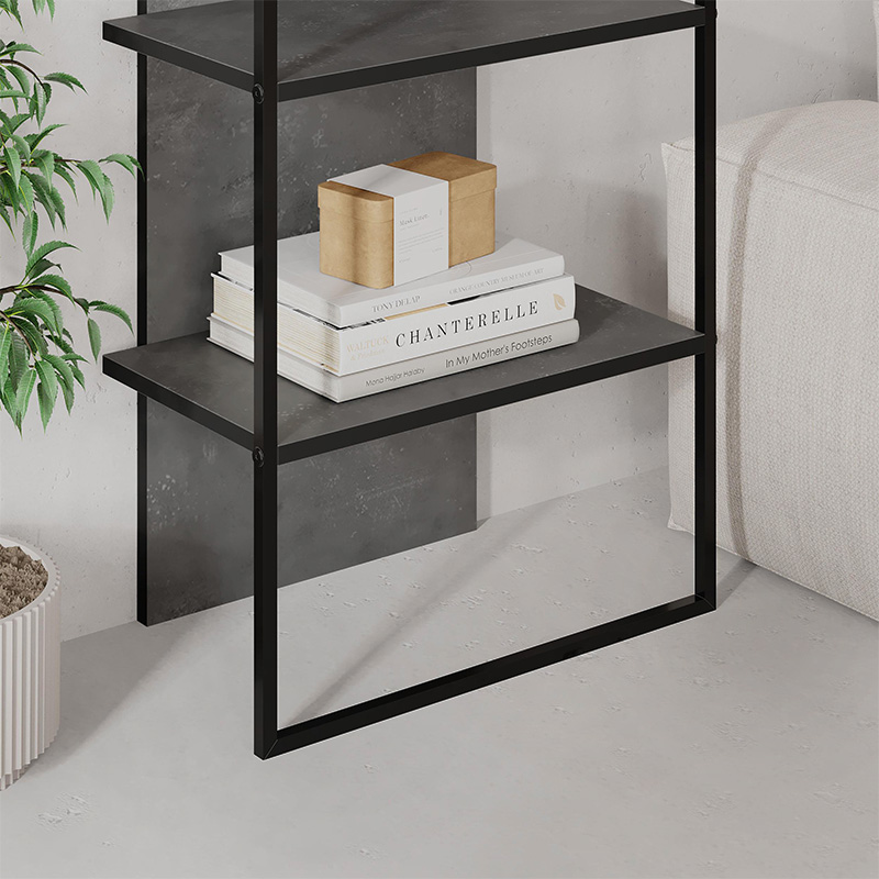 Βιβλιοθήκη χρώμα γκρι ρετρό 5