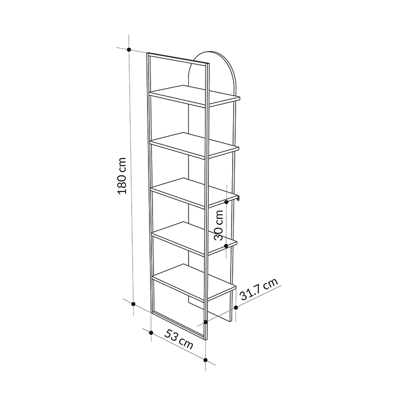 Βιβλιοθήκη χρώμα γκρι ρετρό 7
