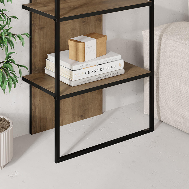 Βιβλιοθήκη χρώμα ανοιχτό καρυδί 5