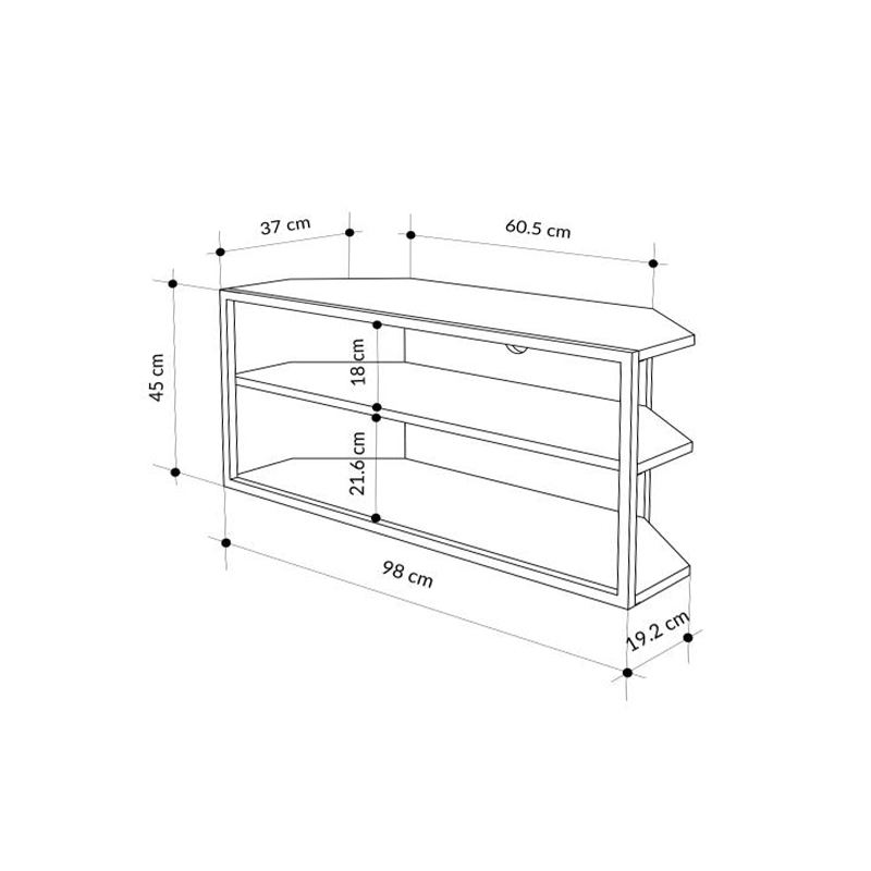 Έπιπλο τηλεόρασης γωνιακό χρώμα γκρι ρετρό 5