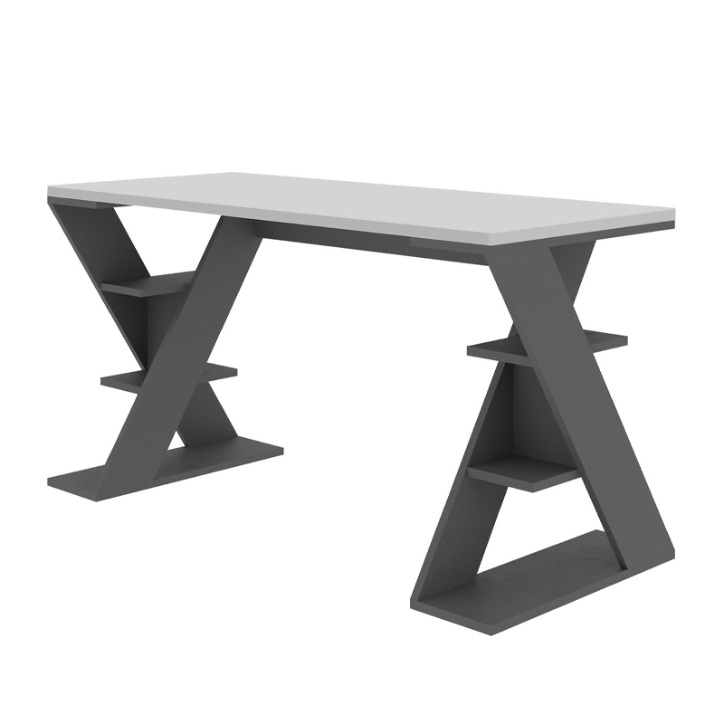 Γραφείο εργασίας χρώμα ανθρακί - λευκό 5