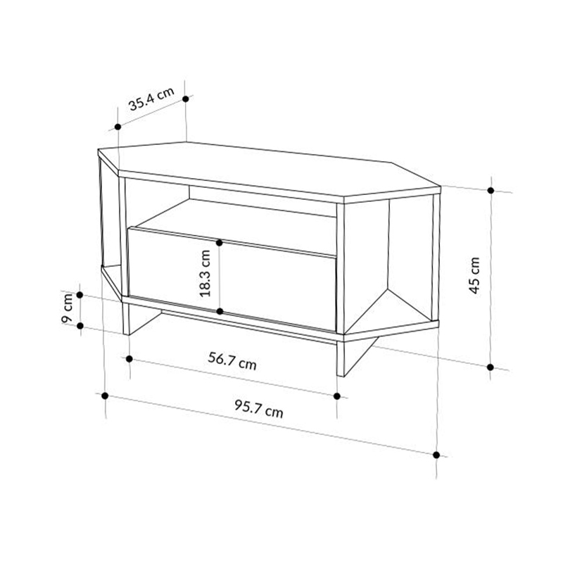 Έπιπλο τηλεόρασης γωνιακό χρώμα oak 6