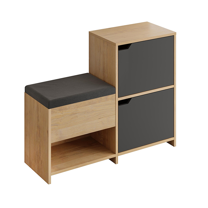 Παπουτσοθήκη χρώμα oak - ανθρακί 5