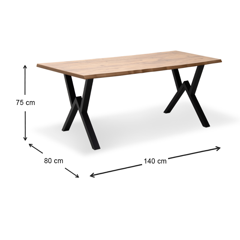 Τραπέζι Mdf - μεταλλικό χρώμα ακακίας 6