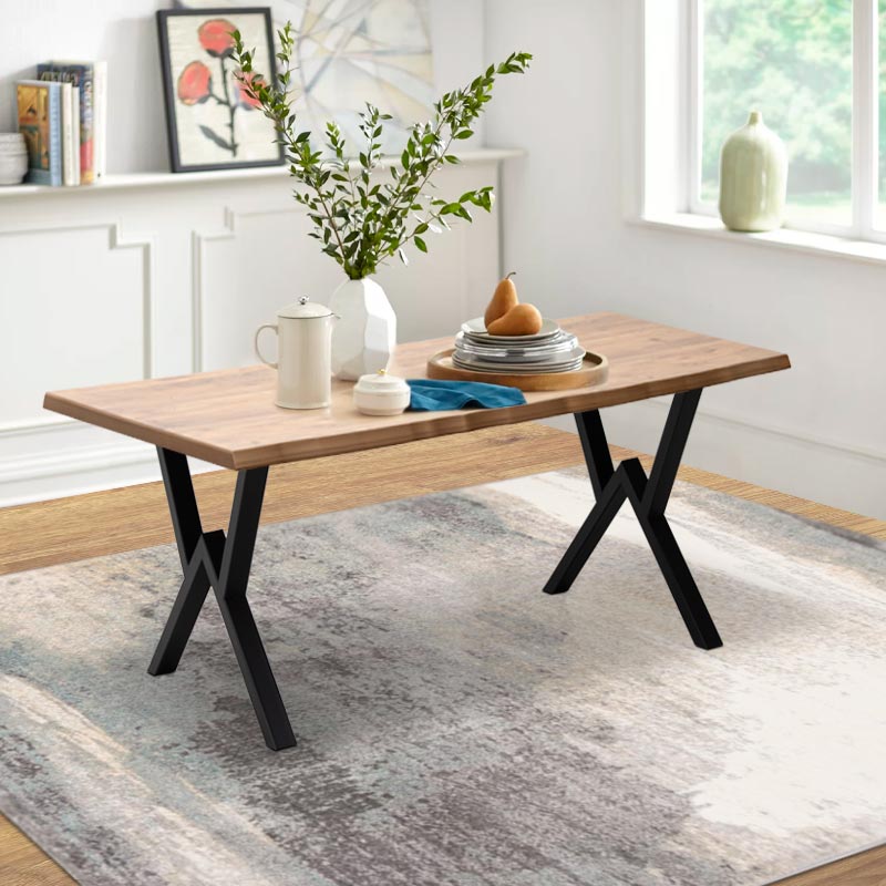 Τραπέζι Mdf - μεταλλικό χρώμα ακακίας 3