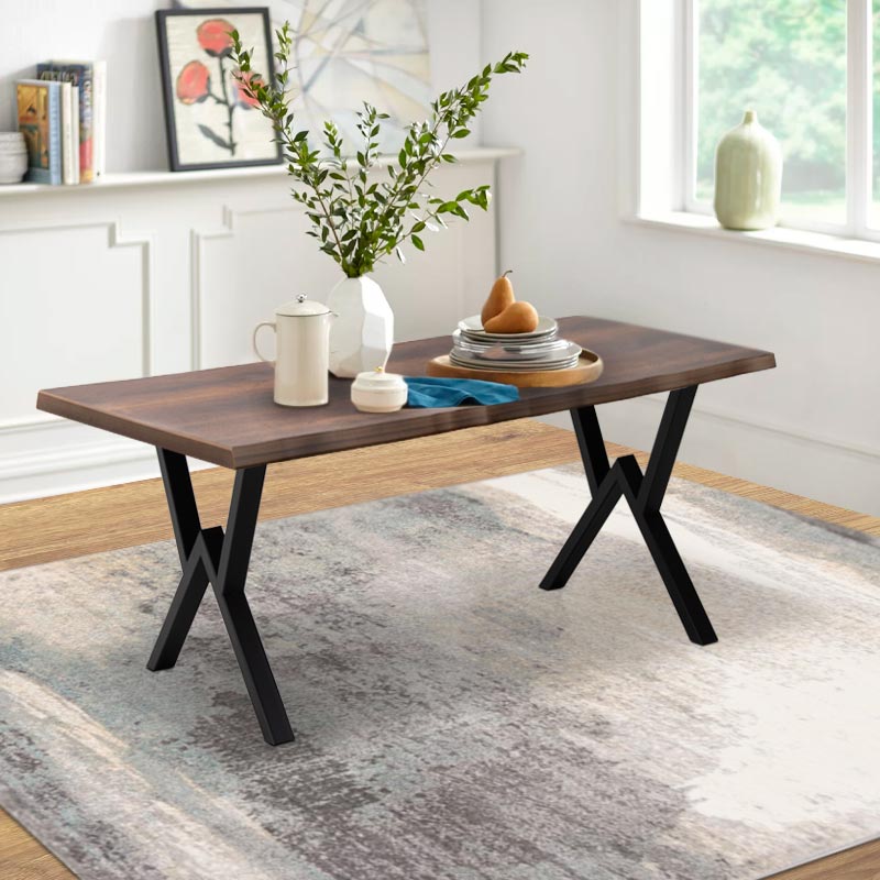 Τραπέζι Mdf - μεταλλικό χρώμα καρυδί 3