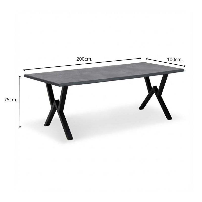 Τραπέζι Mdf - μεταλλικό χρώμα σκούρο γκρι σκυροδέματος 5