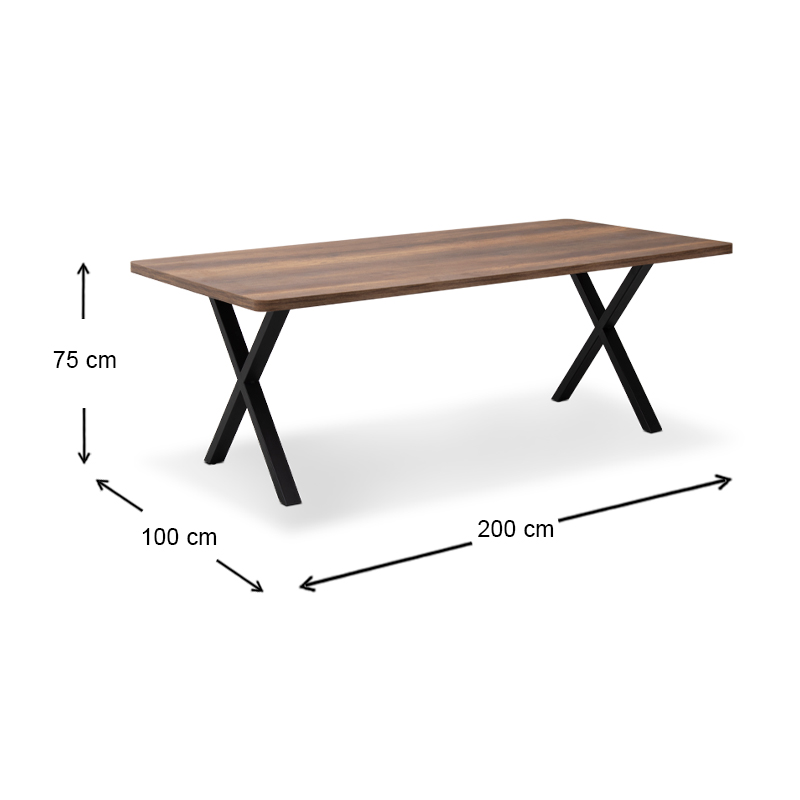 Τραπέζι Mdf - μεταλλικό χρώμα καρυδί 5