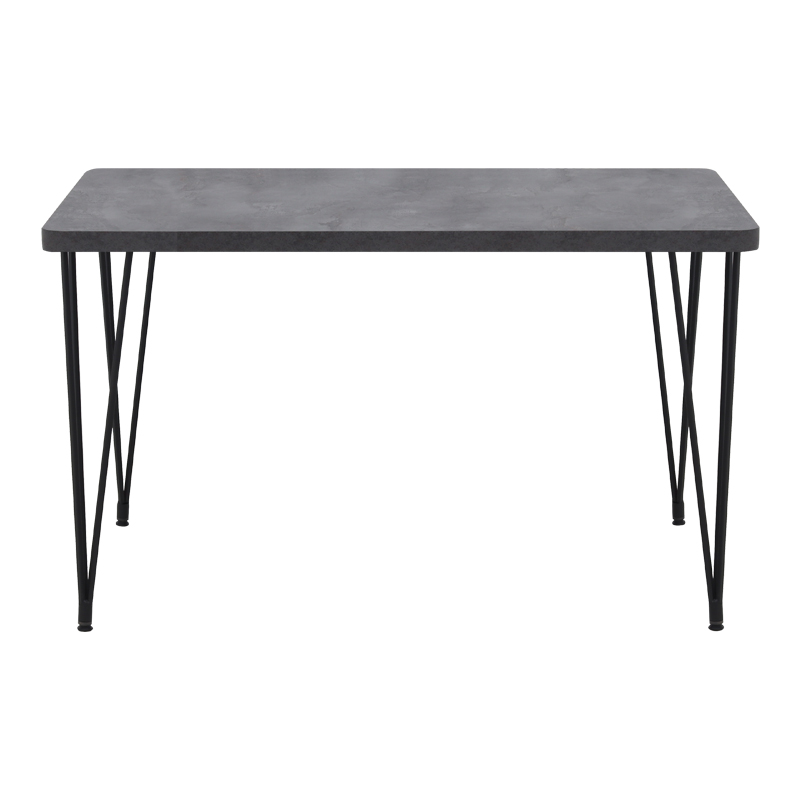 Τραπέζι Mdf - μεταλλικό χρώμα σκούρο γκρι σκυροδέματος 4