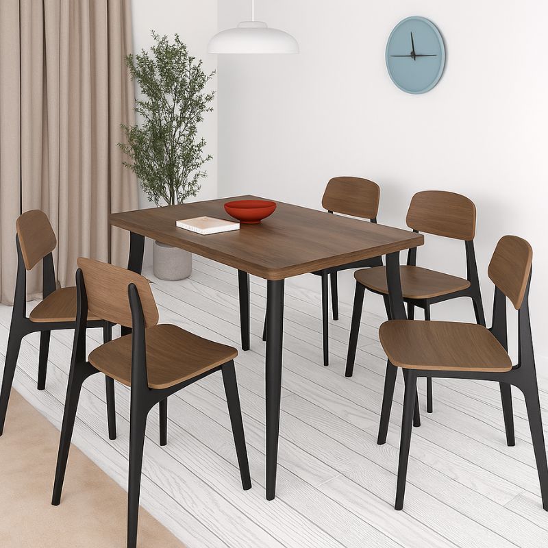 Τραπέζι Mdf - μεταλλικό χρώμα καπνιστή καρυδιά 2