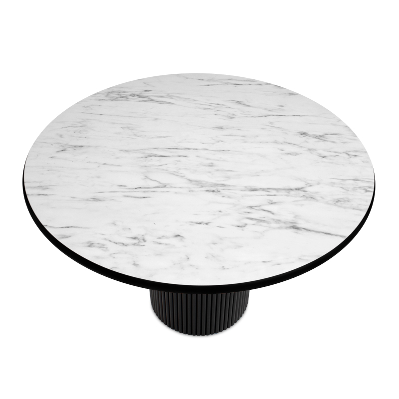 Τραπέζι χρώμα μαύρο - λευκό εφέ μαρμάρου Ø115x79 εκ. 3