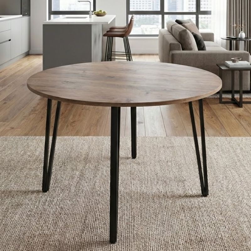 Τραπέζι χρώμα ακακίας Ø110x73,5εκ.