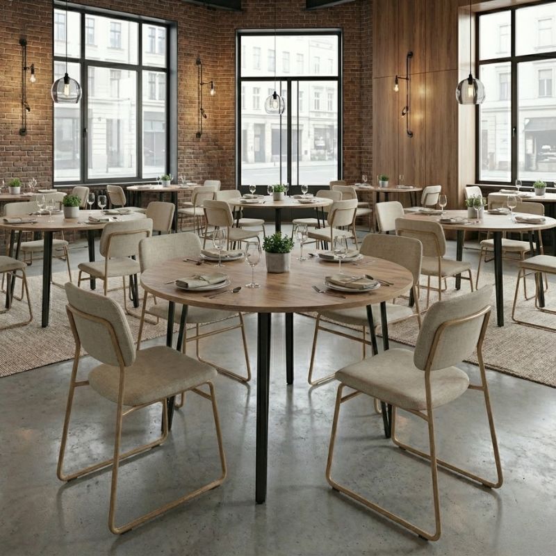 Τραπέζι χρώμα ακακίας Ø110x73,5εκ. 3