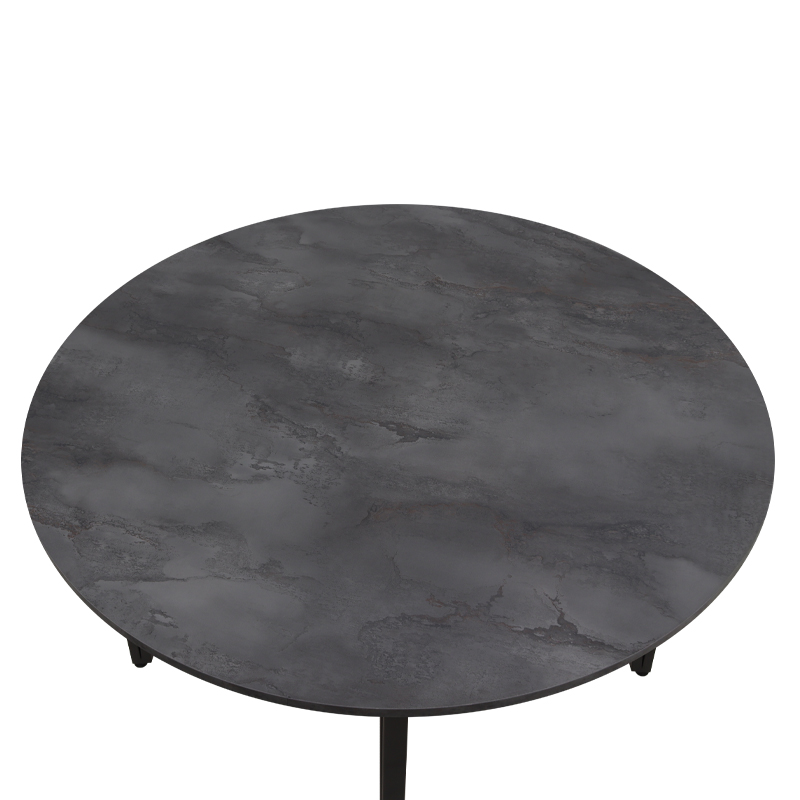 Τραπέζι χρώμα σκούρο γκρι σκυροδέματος Ø110x73,5εκ. 5