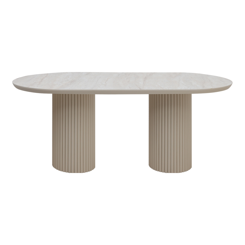 Τραπέζι Mdf χρώμα travertine - sandstone 4