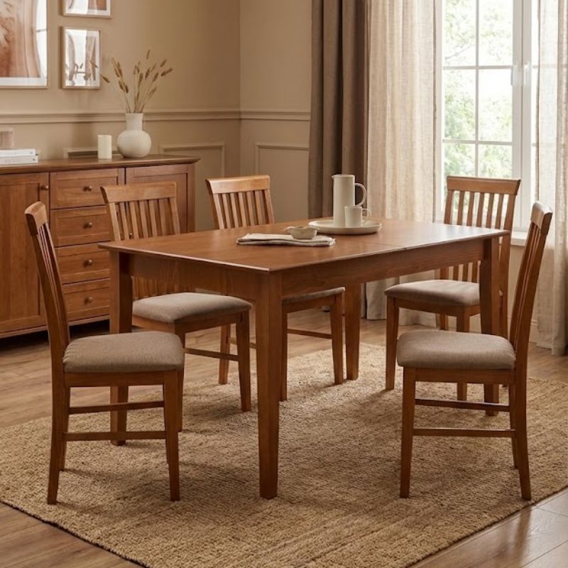 Καρέκλα τραπεζαρίας από μασίφ ξύλο οξιάς χρώμα καρυδί 3