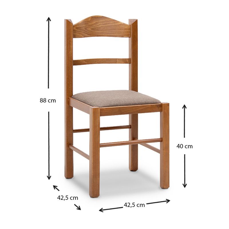 Καρέκλα τραπεζαρίας από μασίφ ξύλο οξιάς χρώμα καρυδί 6