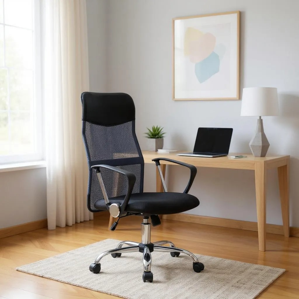 Καρέκλα γραφείου με ύφασμα χρώμα γκρι - μαύρο 62x59x110/120εκ. 3