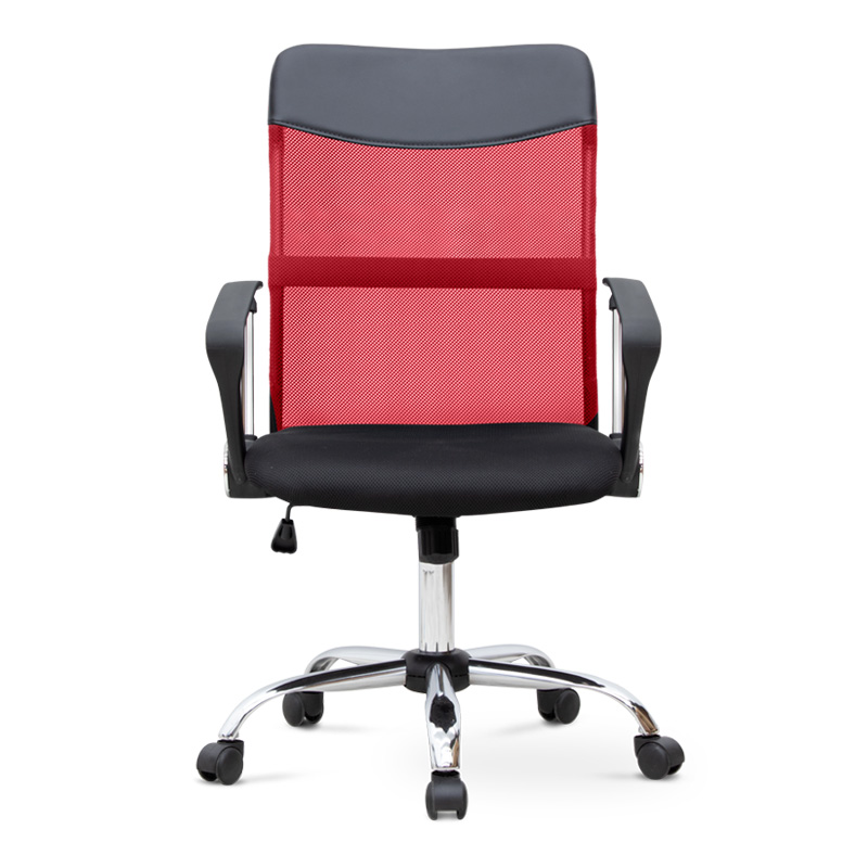 Καρέκλα γραφείου με ύφασμα χρώμα κόκκινο - μαύρο 59x57x95/105εκ. 4