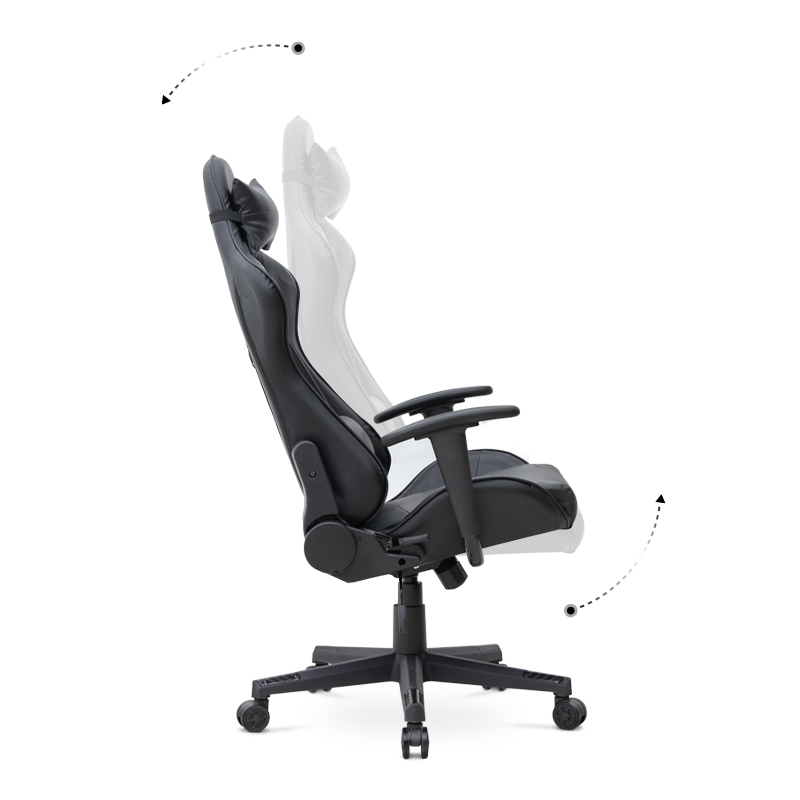 Καρέκλα γραφείου από τεχνόδερμα χρώμα μαύρο 67x70x125/135 εκ. 6