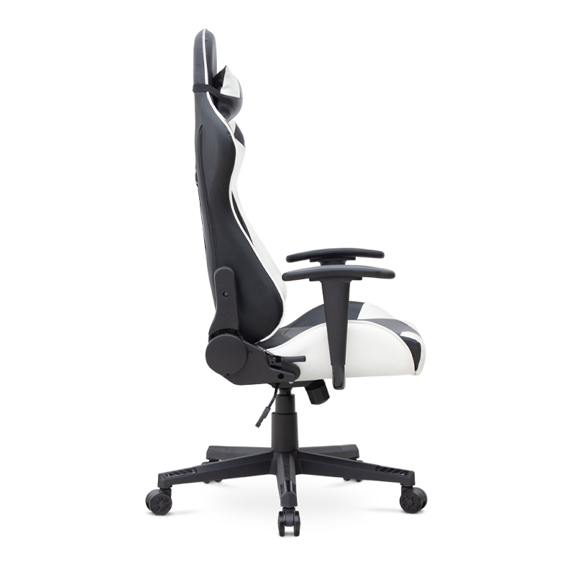 Καρέκλα γραφείου από τεχνόδερμα χρώμα λευκό - μαύρο 67x70x125/135 εκ. 5