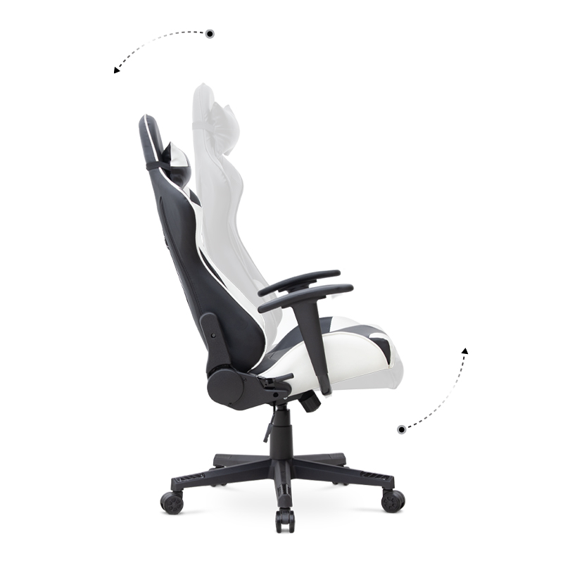 Καρέκλα γραφείου από τεχνόδερμα χρώμα λευκό - μαύρο 67x70x125/135 εκ. 6