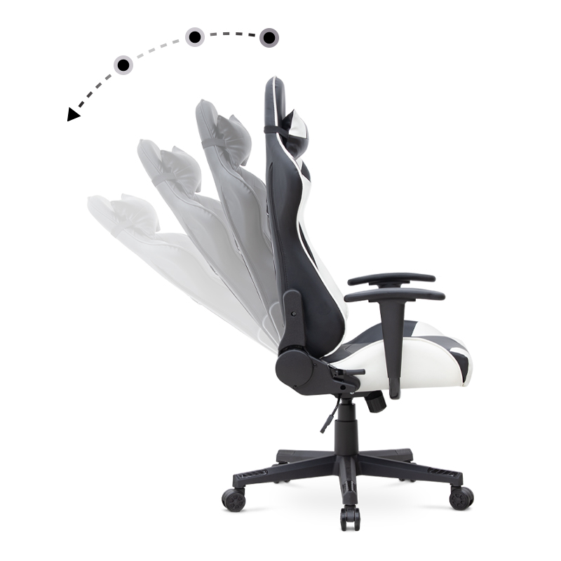 Καρέκλα γραφείου από τεχνόδερμα χρώμα λευκό - μαύρο 67x70x125/135 εκ. 7