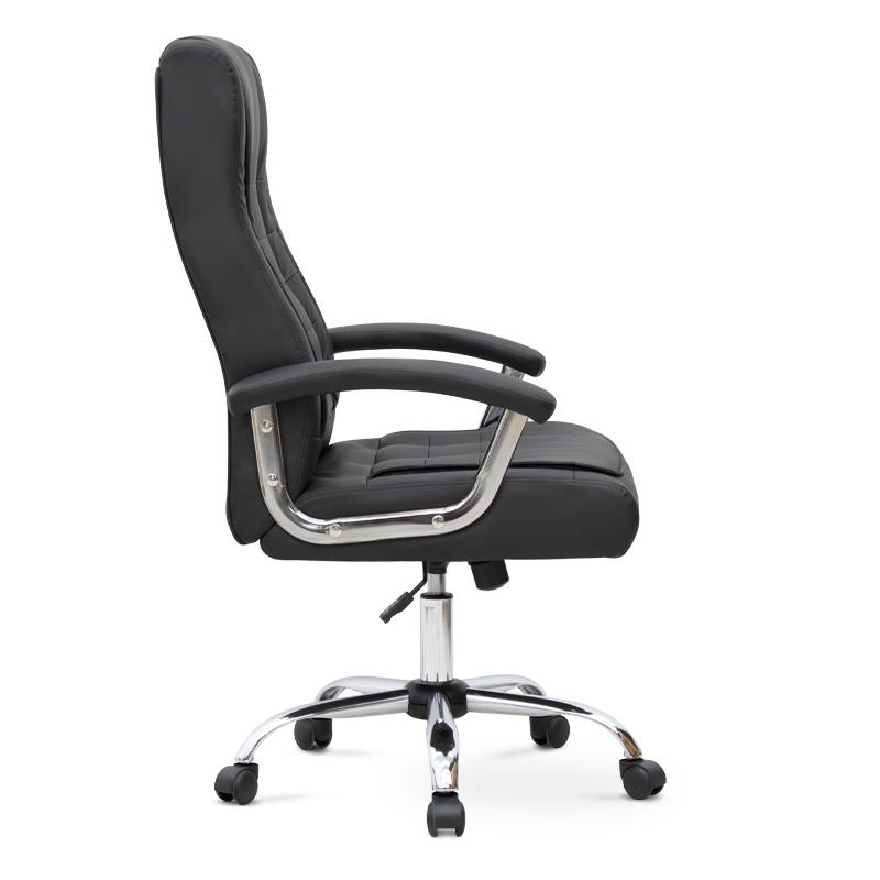 Καρέκλα γραφείου διευθυντική από τεχνόδερμα χρώμα μαύρο 63x70x112/120εκ. 5