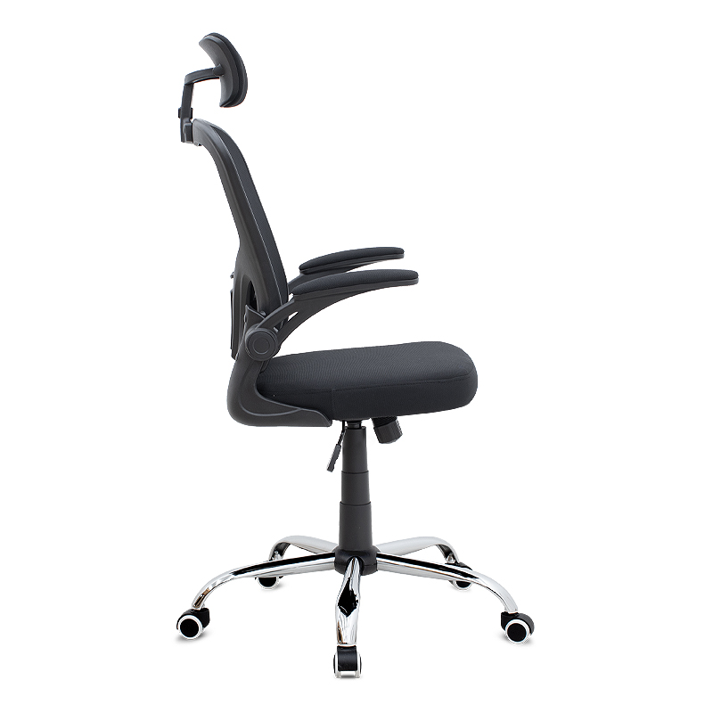 Καρέκλα γραφείου διευθυντική με ύφασμα χρώμα μαύρο 68x65x119/129εκ. 5