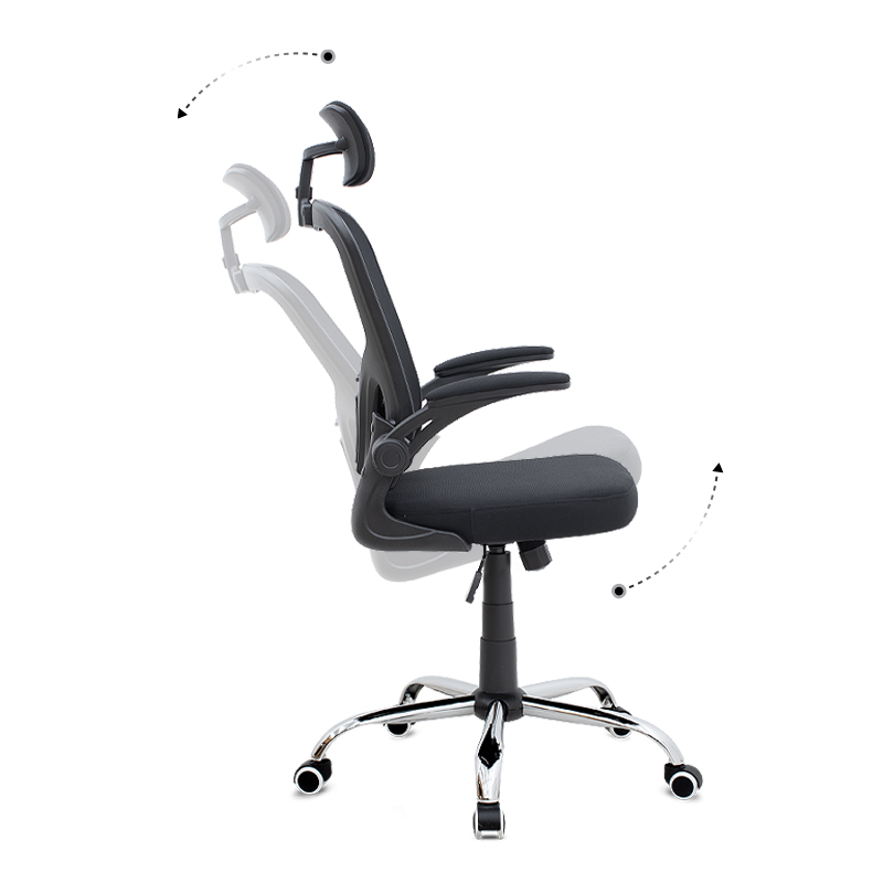 Καρέκλα γραφείου διευθυντική με ύφασμα χρώμα μαύρο 68x65x119/129εκ. 7