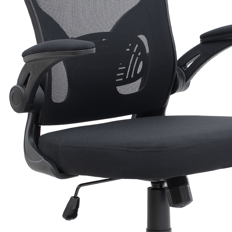 Καρέκλα γραφείου διευθυντική με ύφασμα χρώμα μαύρο 68x65x119/129εκ. 9